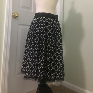 Long black and white skirt